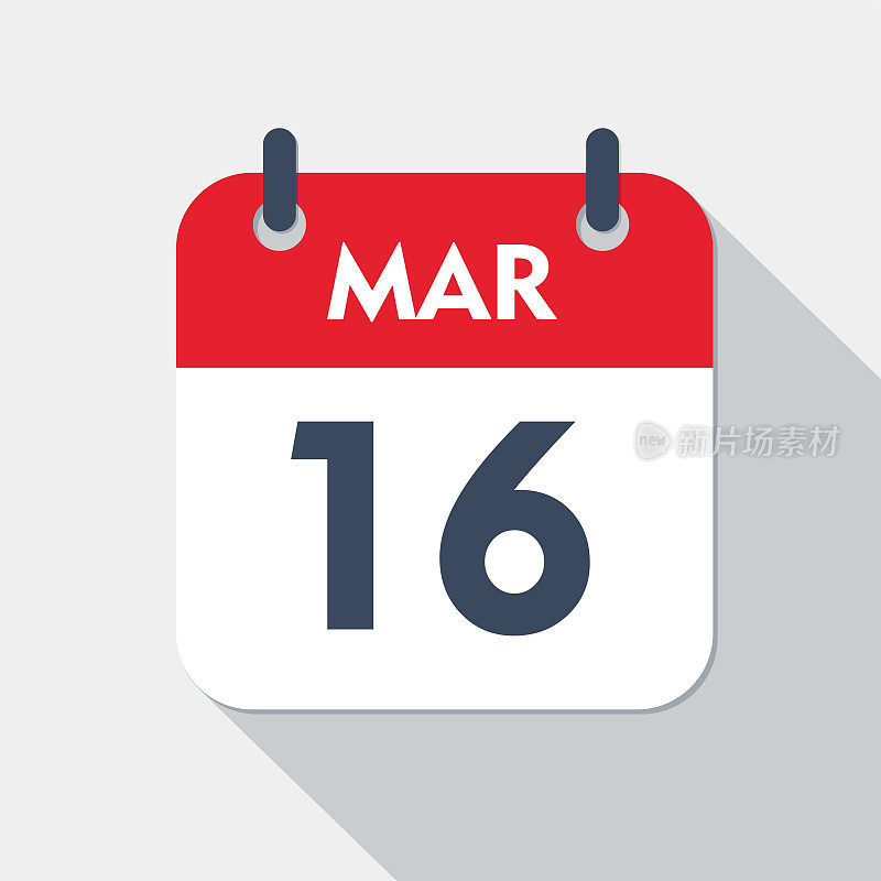 每日日历图标- 16日3月